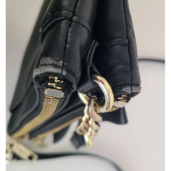 Karl Lagerfeld Black Leather Crossbody Purse With Bow - Picture 8 of 11